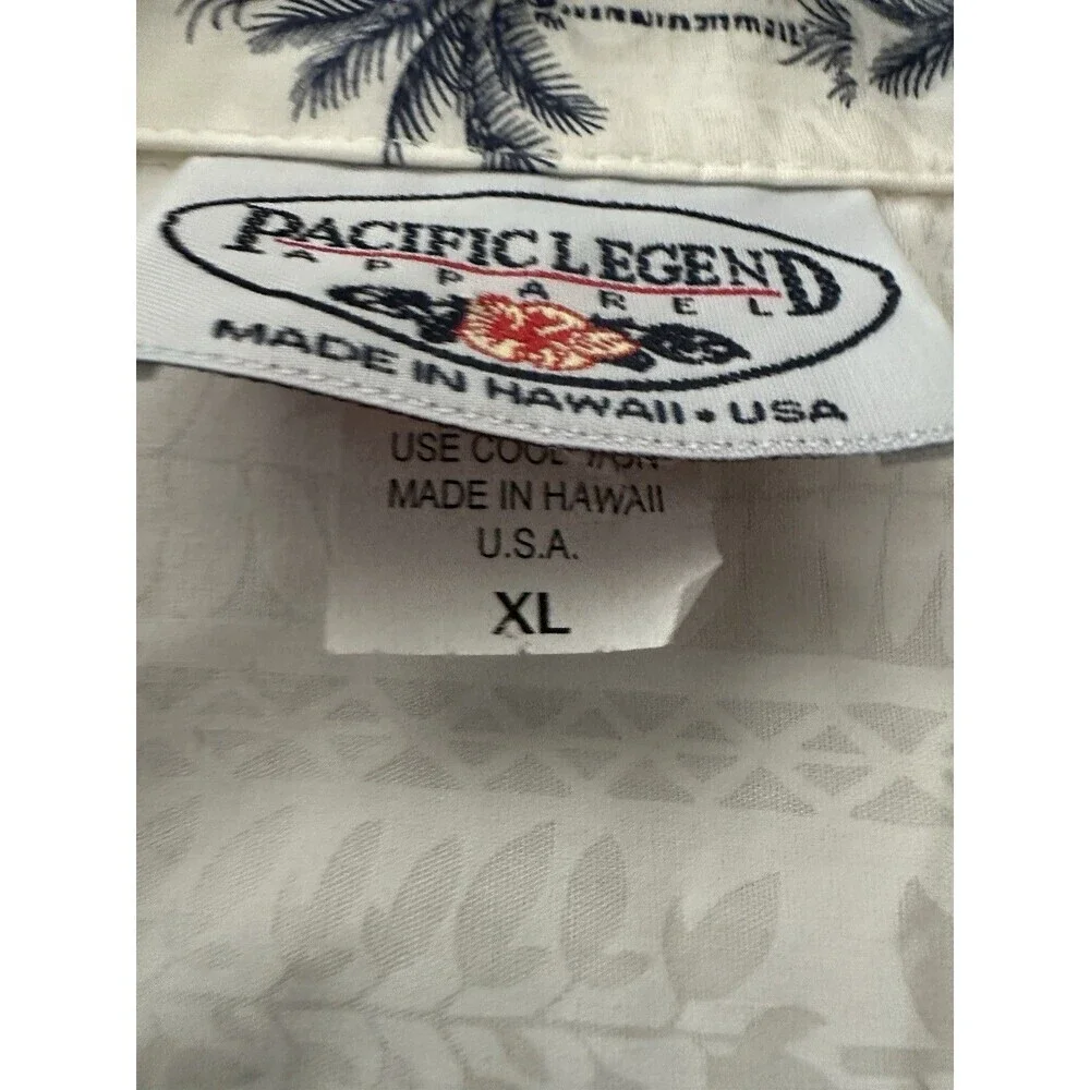 Pacific Legend Men’s Hawaii Shirt XL with Palm Trees  Cruise Coastal Beachside
